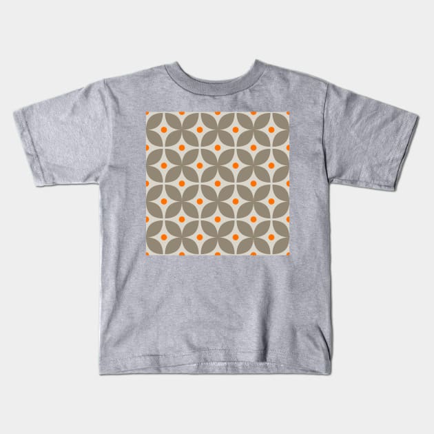 Geometric Pattern: Stylised Flower: Grey Kids T-Shirt by Red Wolf